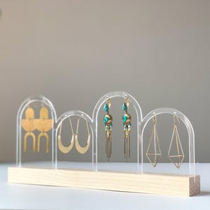 ELISE / Exhibidor de aretes, Exhibidor de joyas, Organizador de joyas, Regalo para ella, Organizador de aretes, Exhibidor de feria artesanal, Soporte para aretes, Arco
