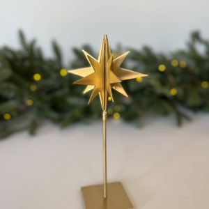 Solid Brass Stars Gold Christmas Star, Holiday Decor, Christmas Decor, Christmas Mantel Decor, Unique Holiday Gift, Gift For The Home Short Star 9.5"