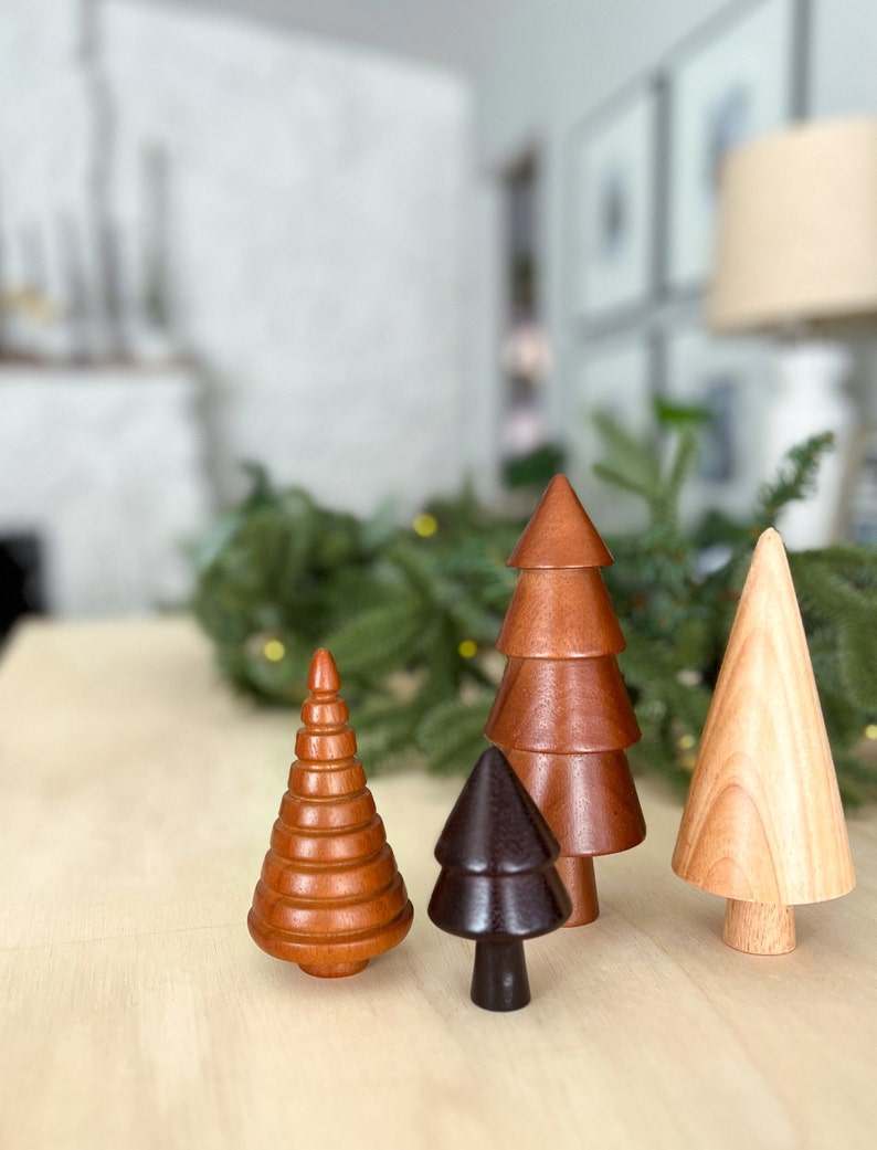 Wooden Trees Set of 4 Wooden Christmas Trees, Holiday Decor, Christmas Decor, Home Gift, Hostess Gift, Gift For the Home, Minimalist Decor image 8