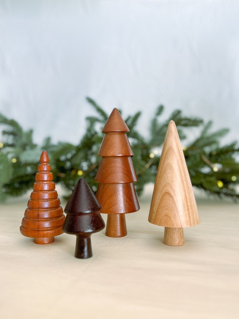 Wooden Trees Set of 4 Wooden Christmas Trees, Holiday Decor, Christmas Decor, Home Gift, Hostess Gift, Gift For the Home, Minimalist Decor image 5