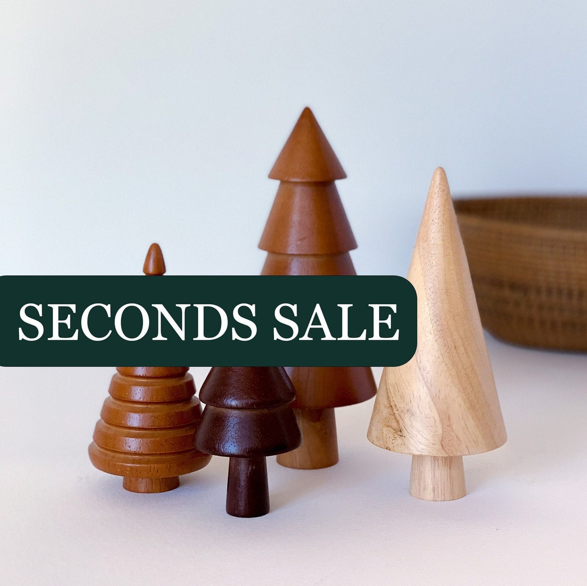 SECONDS SALE Whimsical Wooden Trees Set of 4 Wood Christmas - Etsy