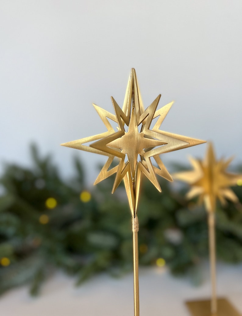 Solid Brass Stars Gold Christmas Star, Holiday Decor, Christmas Decor, Christmas Mantel Decor, Unique Holiday Gift, Gift For The Home image 1