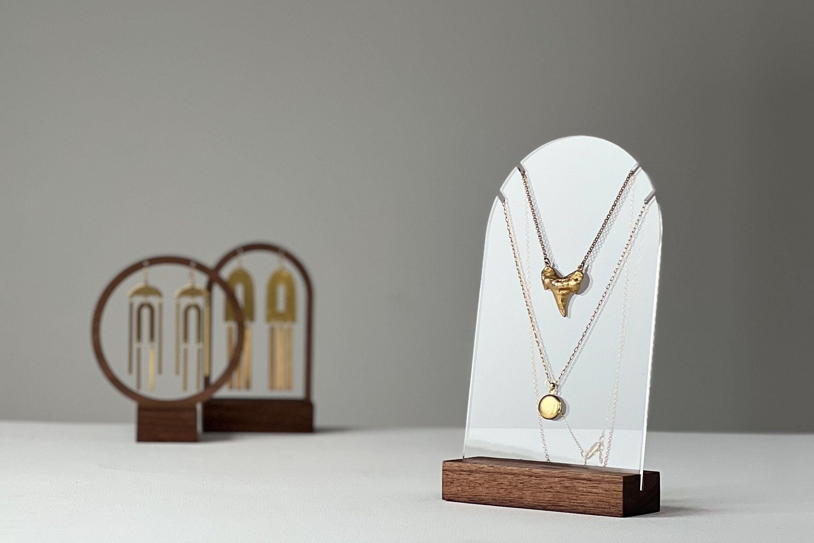 Acrylic Jewelry Stand 2 Tier Necklace Holder Organizer – Mymazn