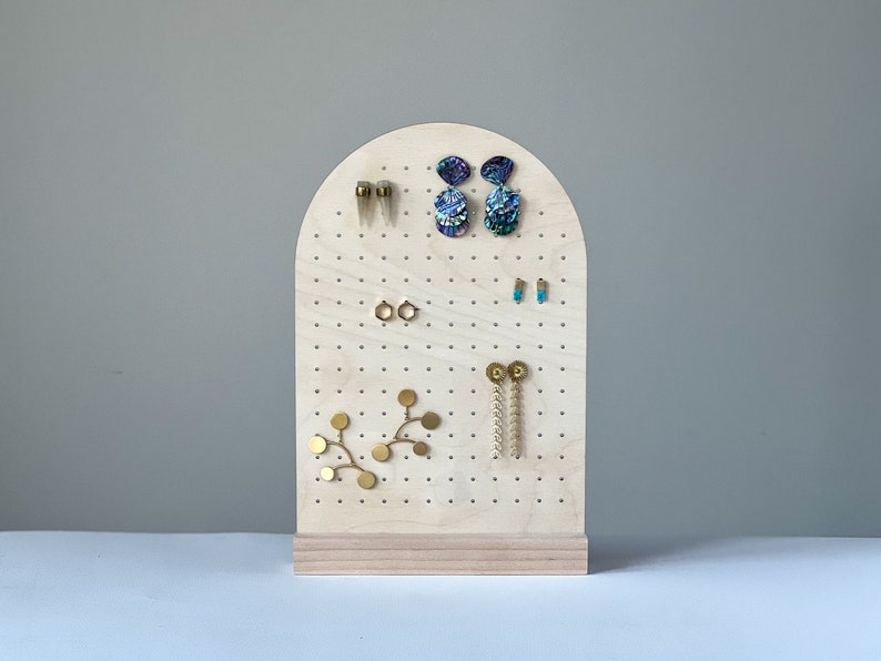 PEGGY ARCH LARGE Stud Earring Display, Earring Stand, Earring Holder, Craft Fair Display, Store Display, Earring Storage, Pegboard image 1