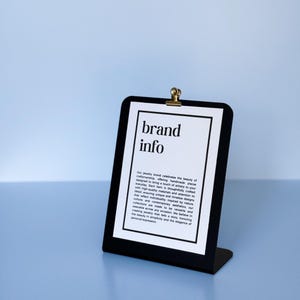 BILLIE Acryl-Klemmbrett | Kartendisplay, POS-Display, Tischschild, Crafts-Show-Schild, 5x7-Kartendisplay, Zwischenablage, Acryl-Schildhalter