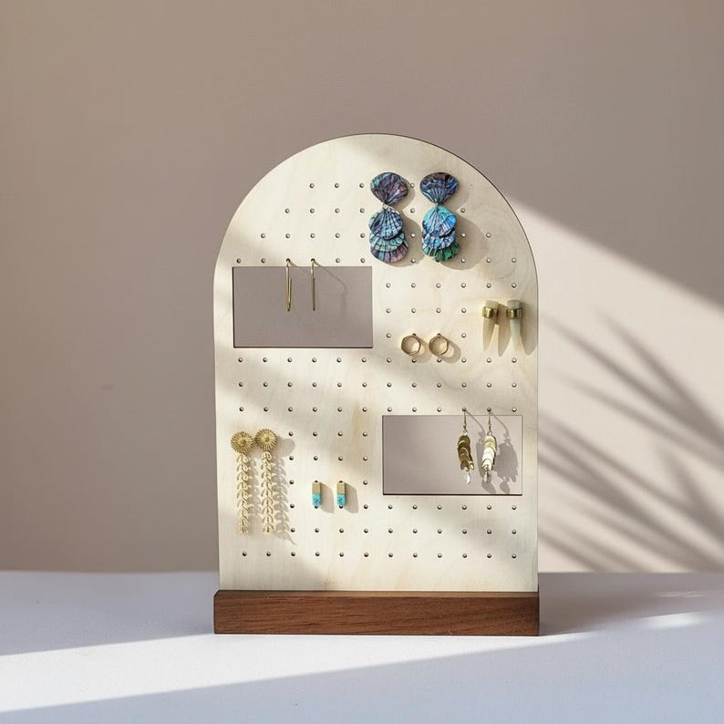 PEGGY MULTIPURPOSE | Earring Display, Earring Stand, Earring Organizer, Craft Fair Display, Earring Holder, Stud Earring Stand, Pegboard image 2