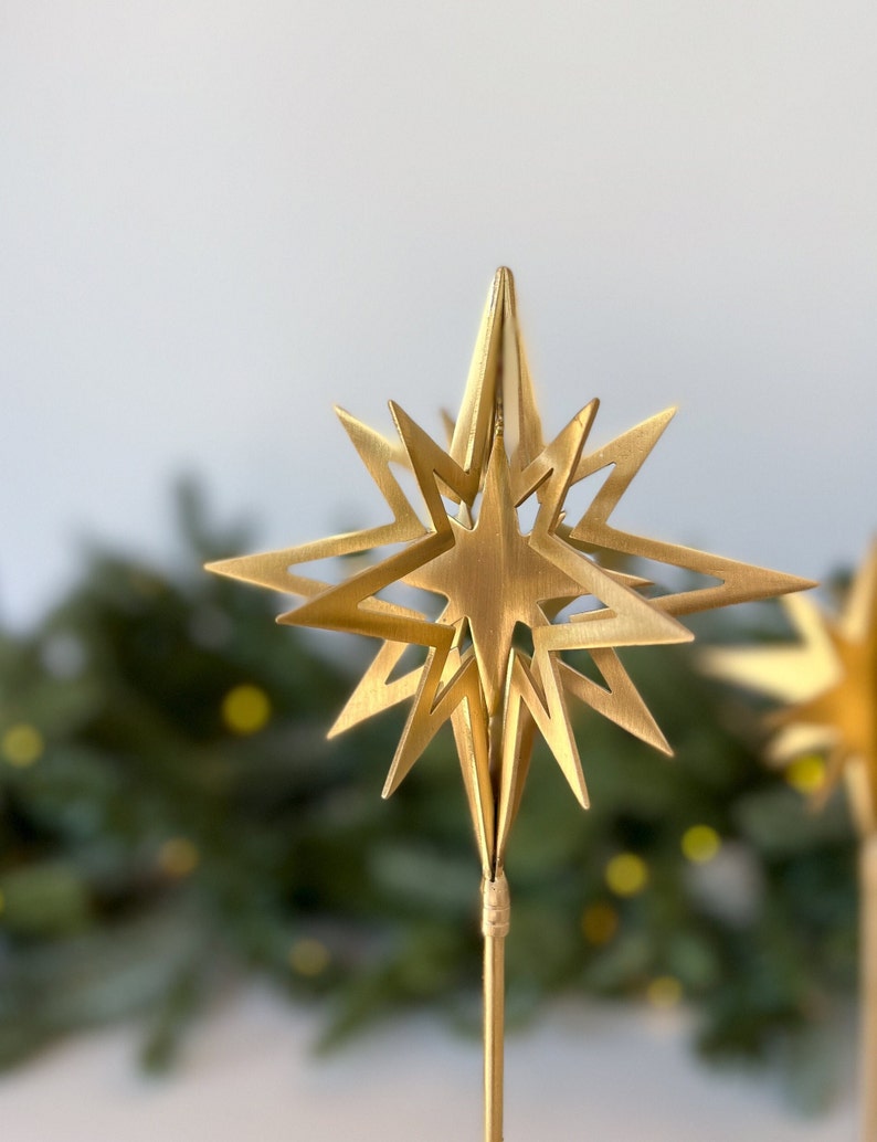 Solid Brass Stars Gold Christmas Star, Holiday Decor, Christmas Decor, Christmas Mantel Decor, Unique Holiday Gift, Gift For The Home image 5