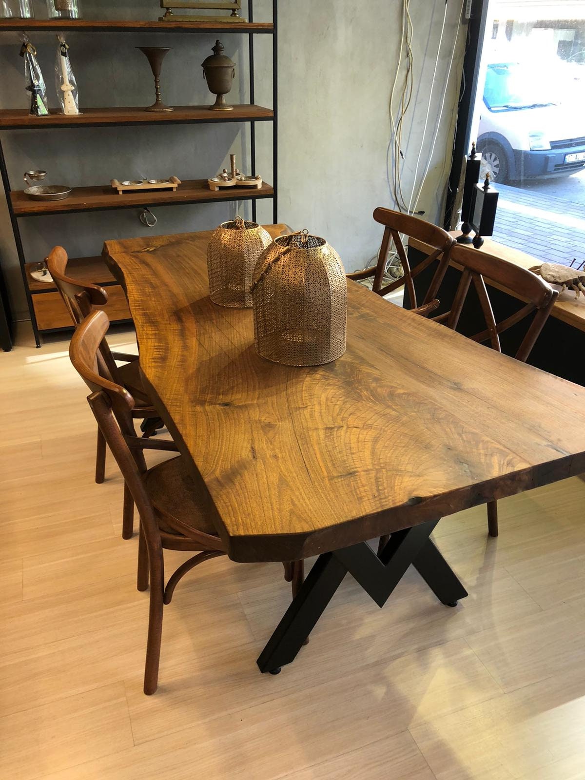 Grande Dalle Simple en Noyer Plateau/Table à Manger Live Edge Meubles Bois de Salle Produit Livraiso