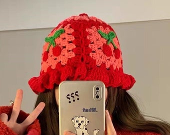 Crochet Cherry Hat - Etsy