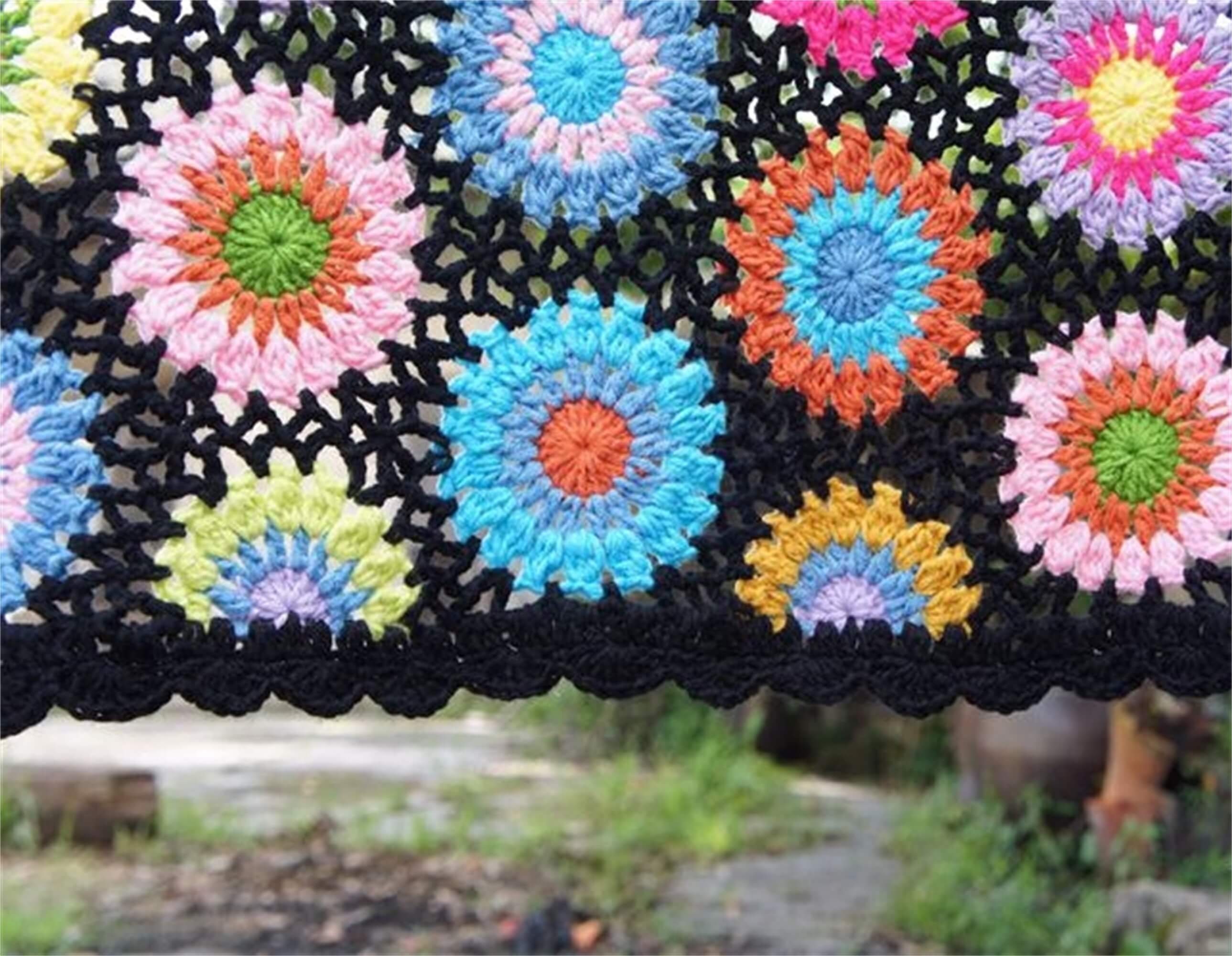 Floral Vintage Crochet Throw Blanket Etsy