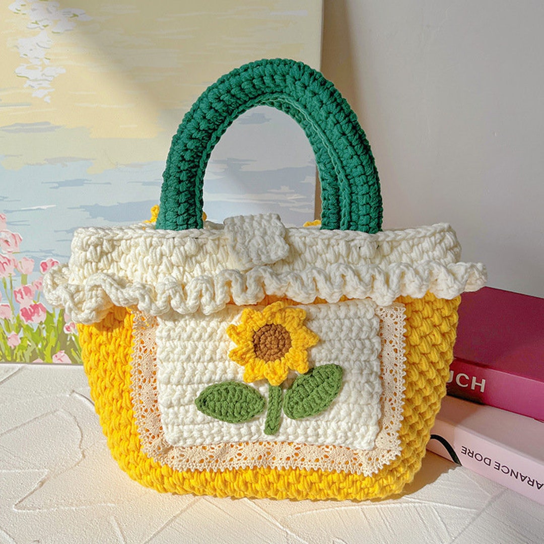 Handmade Crochet Bag Large Granny Square Sunflower Shoulder - Etsy
