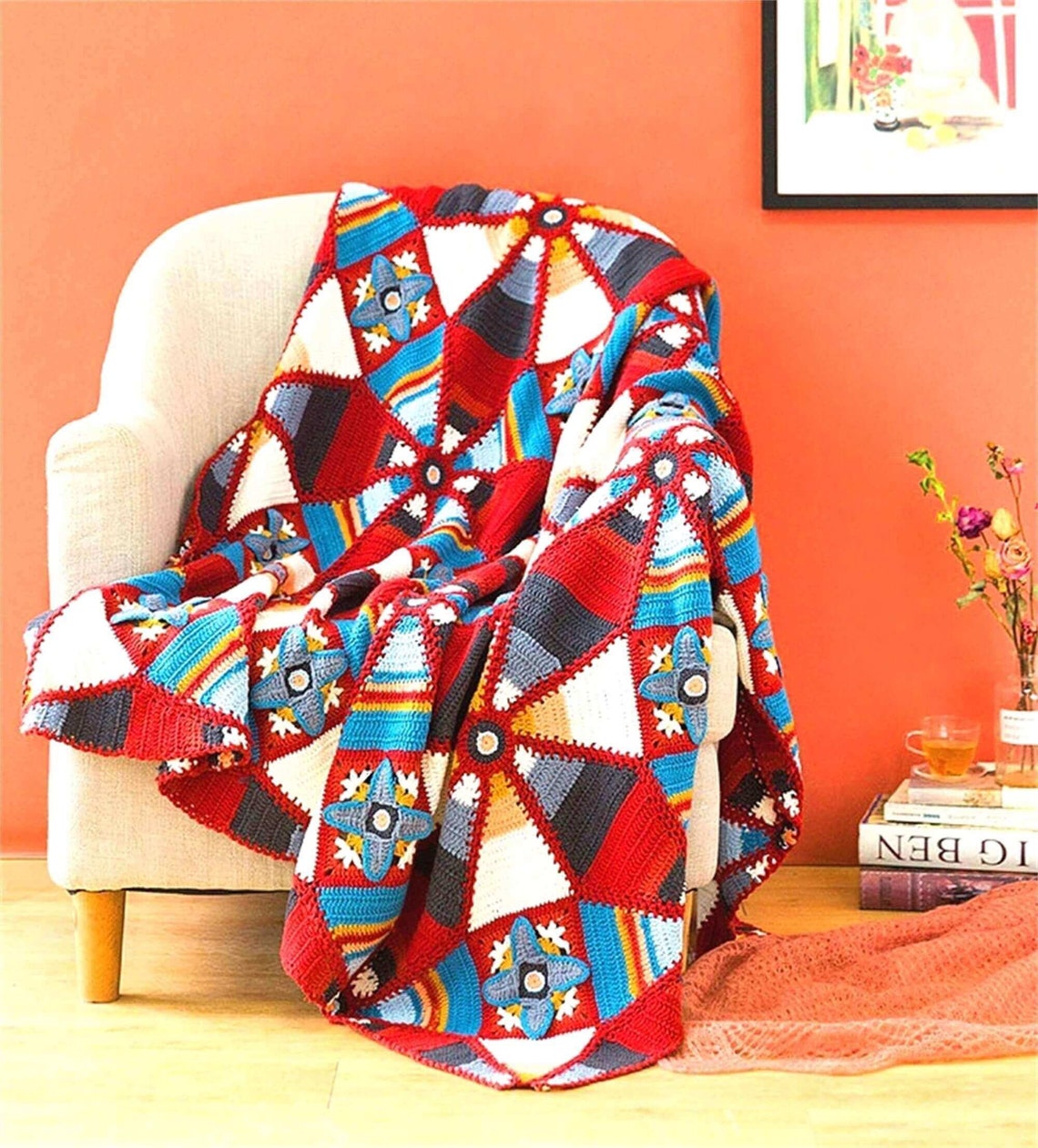 Kaleidoscope Crochet Blanket | Etsy
