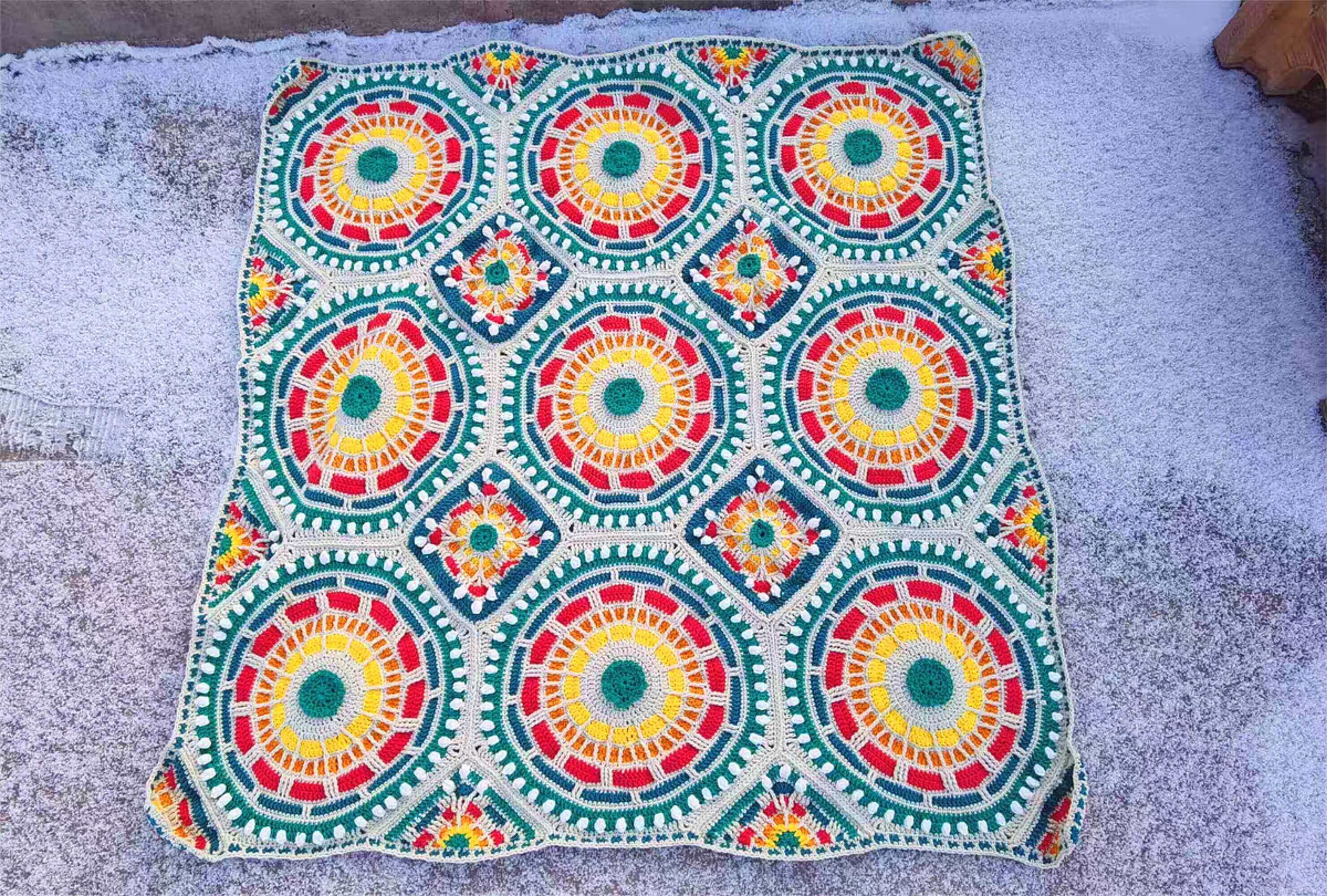 Moroccan Mosaic Crochet Blanket Etsy