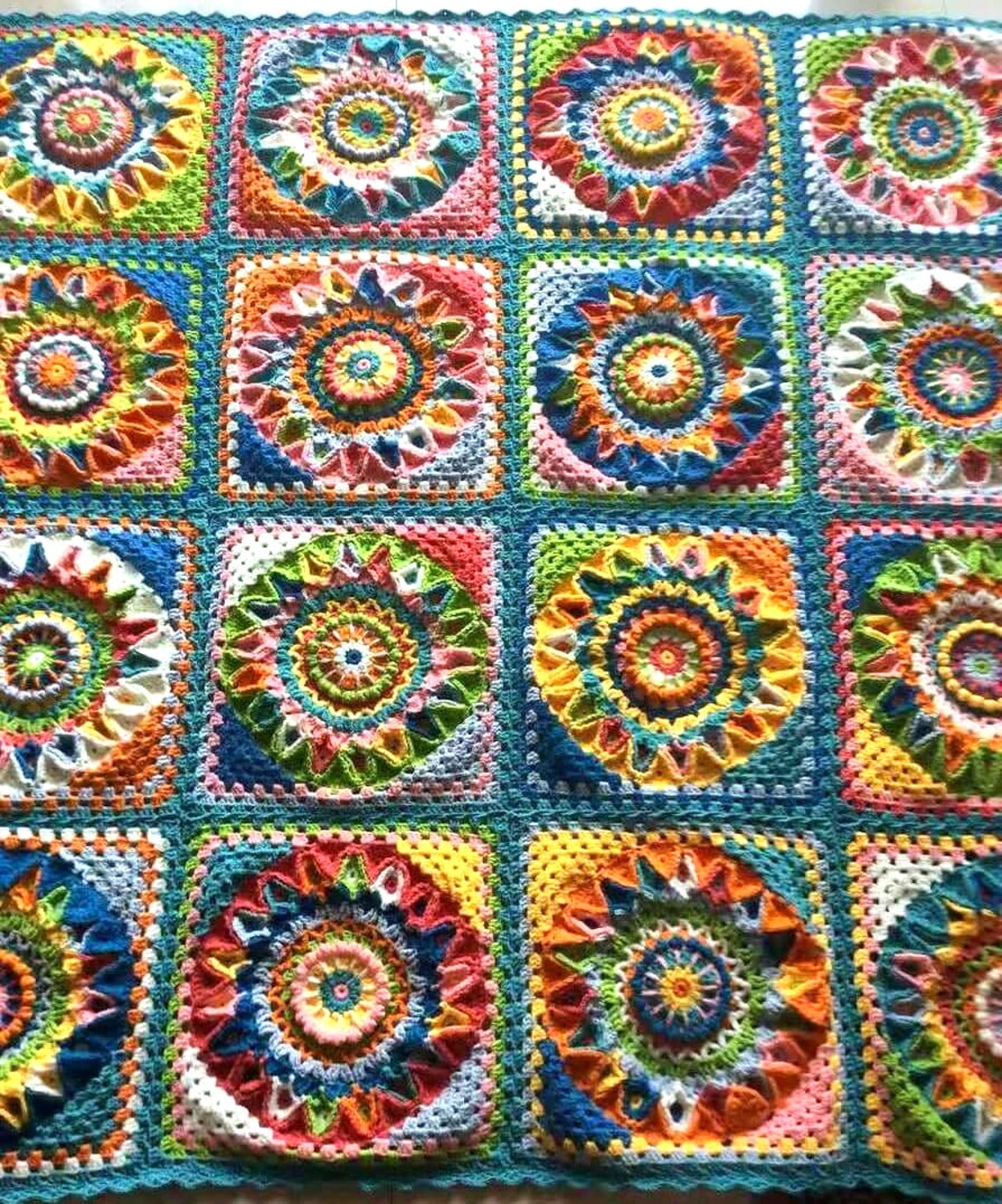 Spinning Top Crochet Blanket Susan Green Etsy