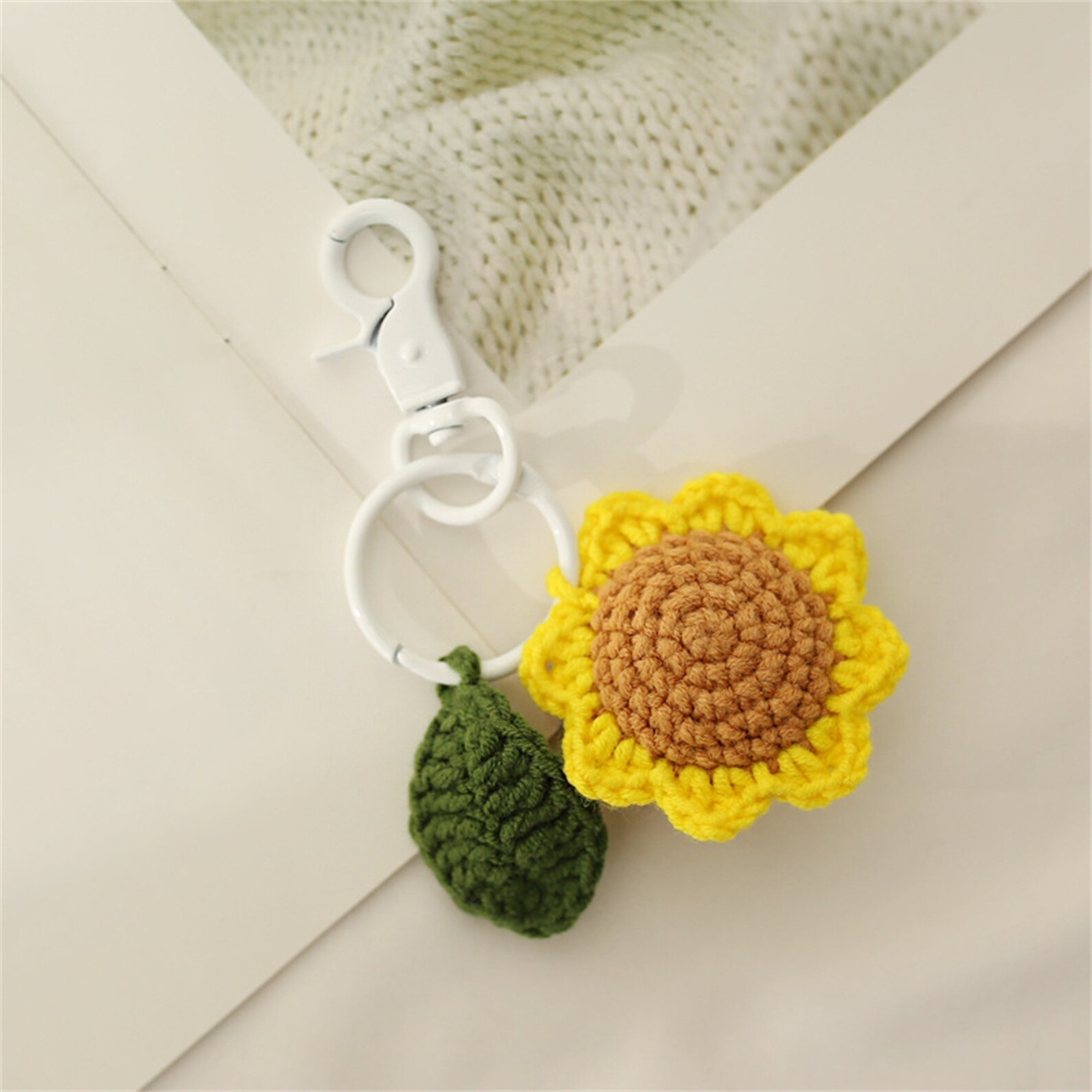 Handmade Crochet Sunflower Moon Keychain Wallet Accessories Etsy