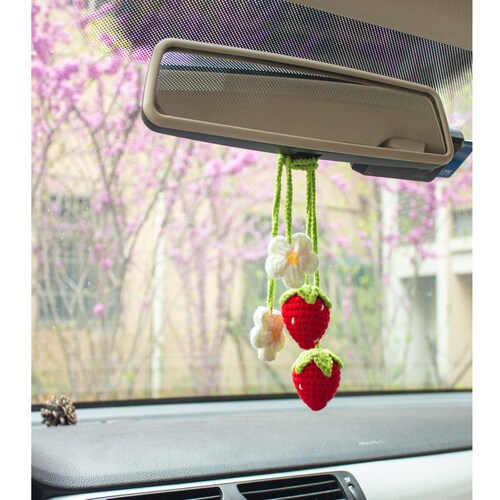 Cute Mini Flower Basket Car Mirror Hanging Interior Rear View Etsy