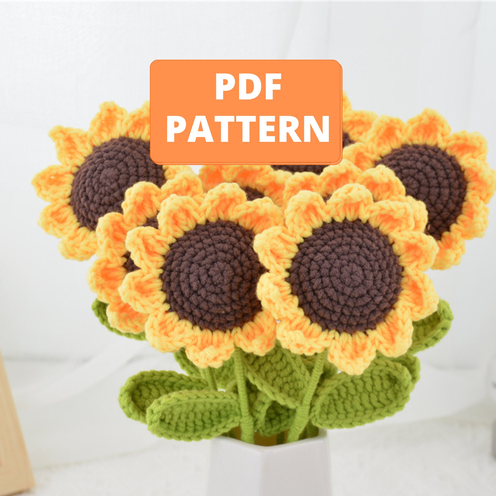 Crochet Sunflower Pattern for Flower Bouquet Bundle Wedding Etsy UK