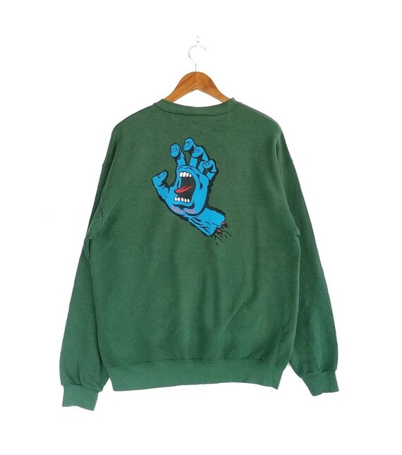 Vintage Santa Cruz Hand Scream Green Sweashirt