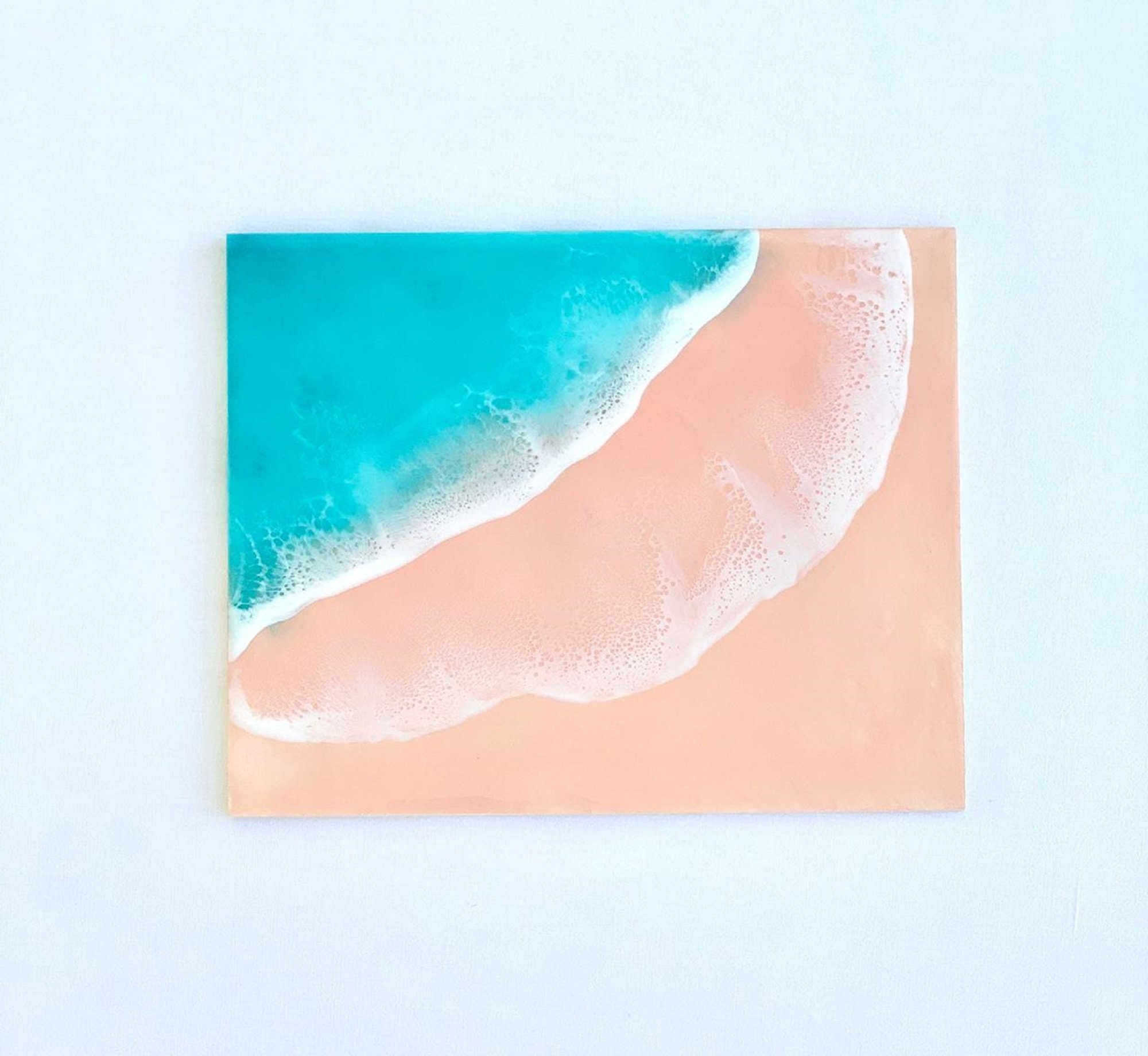 Beach Wall Art Ocean Seascape 3D Pintura resina brillante Etsy