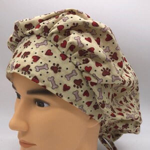 Dog Paw Bouffant Scrub Cap