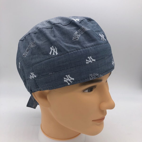You Can Now Add Buttons!!New York Yankees Scrub cap tie back, PPE Scrub Cap, Surgical Hat, Nurse Doctors Headgear, Dentist, RDA protection