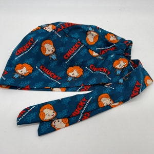 New Design: Chucky Scrub Cap Background PPE Scrub Cap, Surgical Hat, Nurse, Doctor headgear, Dentist, RDA protection, Vet tech