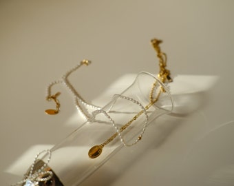 goud gevulde barokke parel ketting / ovale pedant laag ketting / zoetwater parel / organische parel / cadeau voor haar / vakantie cadeau