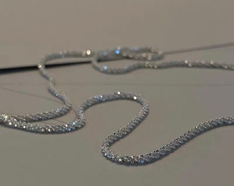 Zilveren Skinny Rope Chain / Barokke Pearl KettingDainty / Layer Ketting / Real Pearl Ketting / Verjaardag Cadeau / Cadeau voor haar / Valentine's Gift