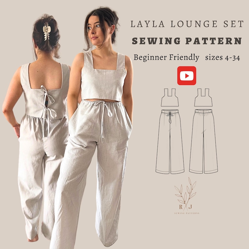Two Piece Wide Leg Pant Set - Etsy