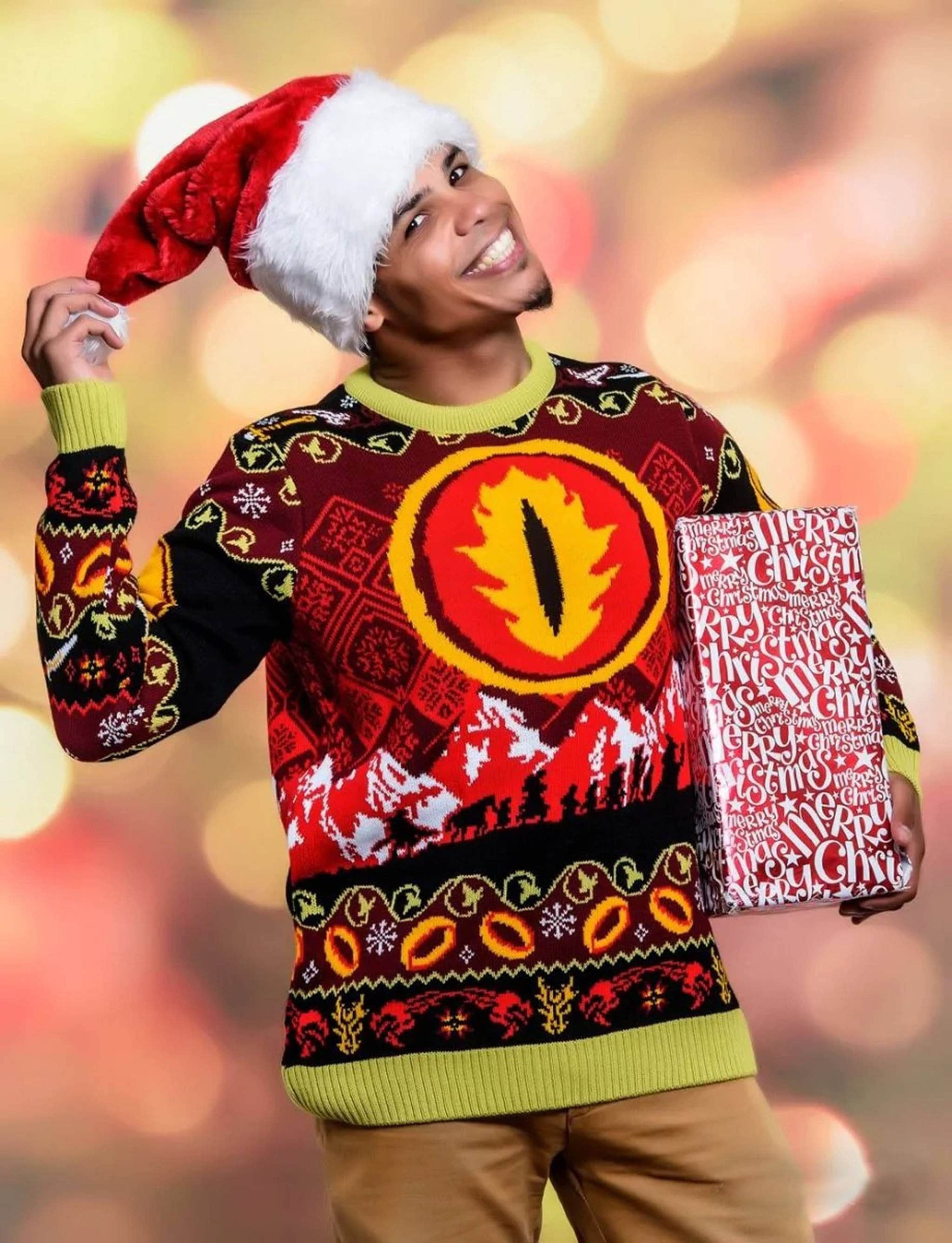 Discover Sauron Eye Christmas Ugly Sweater, TLOTR Christmas 3D Sweater