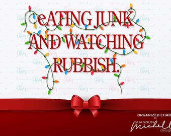 Eating Junk and Watching Rubbish | Home Alone | Christmas SVG PNG | DTF Vinyl | Cut Files | Sublimation | Gift | Instant Download