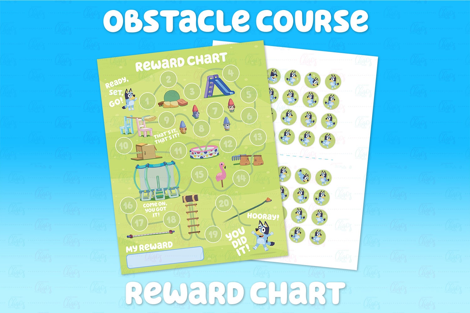 Bluey Reward Chart Obstacle Course Bluey Reward Chart Stickers Bluey