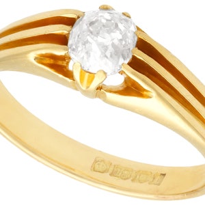 Antique 0.70ct Diamond and 18ct Yellow Gold Solitaire Engagement Ring 1914