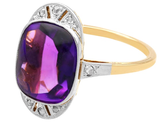 3.88ct Amethyst and Diamond, 14ct Yellow Gold and… - image 3
