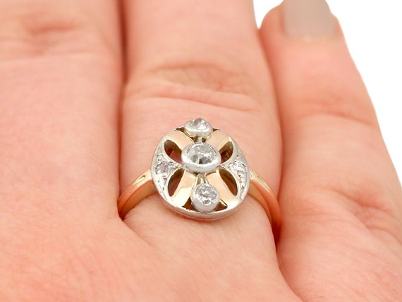Antique 0.29 Ct Diamond and 14 Ct Rose Gold Dress Ring Circa 1930 - Etsy
