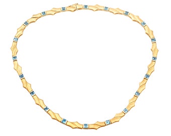 Vintage Topaz and 9k Yellow Gold Necklace