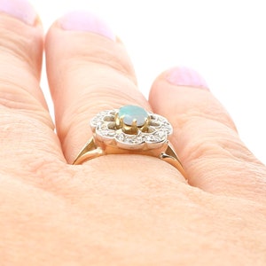Antique Opal and Diamond Yellow Gold Dress Ring Circa 1900 image 9