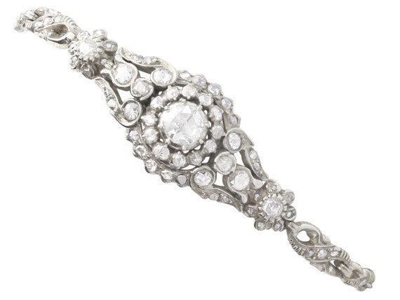 2.75ct Diamond, 12ct White Gold Bracelet - Vintage Circa 1950