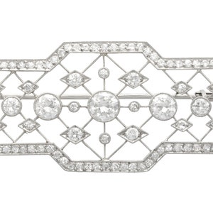 Art Deco 3.78ct Diamond and Platinum Brooch Antique Circa 1920
