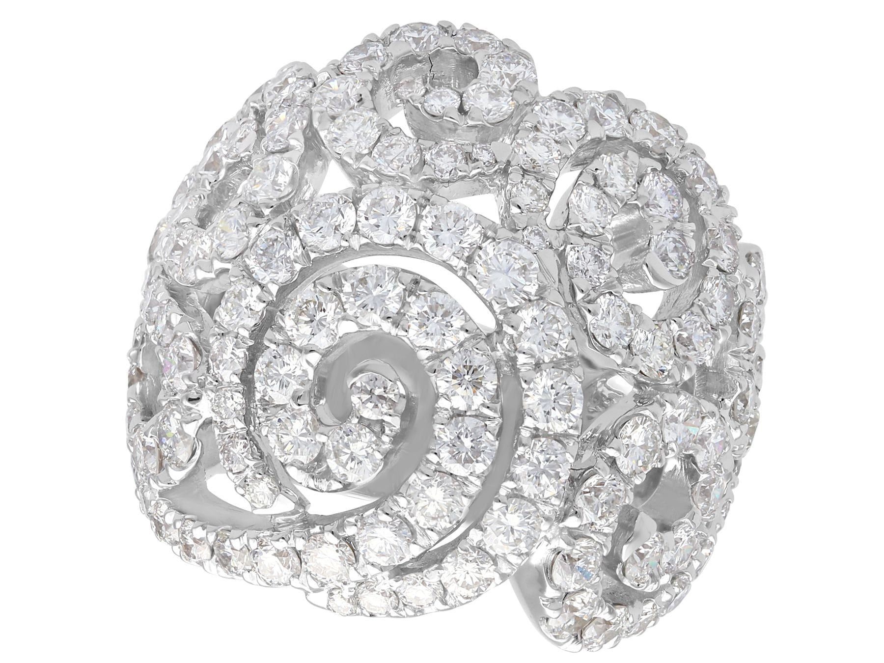 5.08ct Diamond and 18ct White Gold Dress Ring Vintage Etsy UK