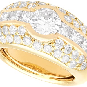 Vintage 3.98ct Diamond and 18ct Yellow Gold Ring