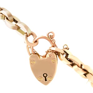 Antique 9ct Yellow Gold Padlock Bracelet Circa 1920