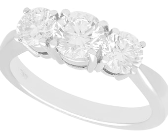 Vintage 1.66 carat Diamond and Platinum Trilogy Engagement Ring