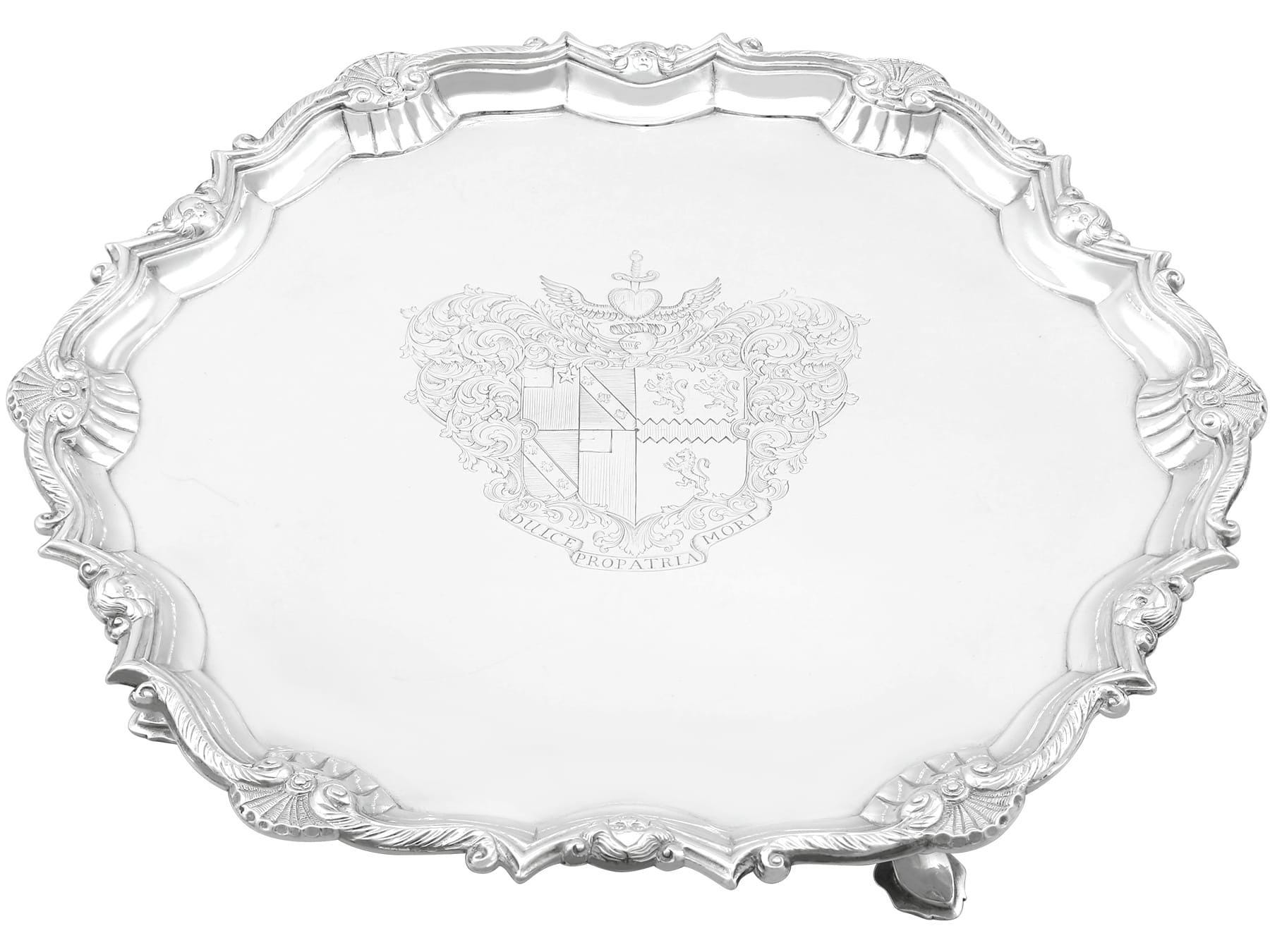 Antique Georgian Sterling Silver Salver (1736) - Etsy