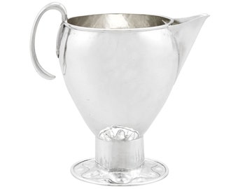 Sterling Silver Cream Jug by A E Jones - Arts and Crafts Style - Antique George V (1903)