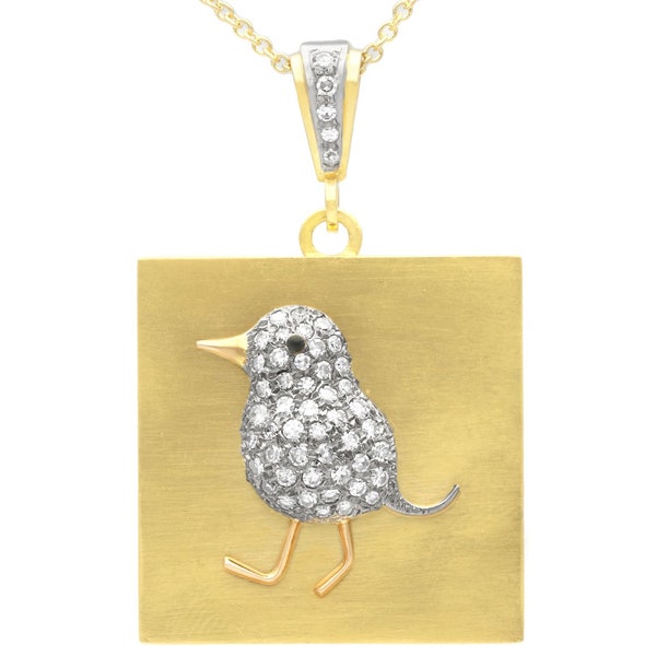 Gold Bird Pendant Etsy