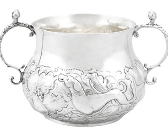 Sterling zilveren Porringer - Antiek Charles II (1671)