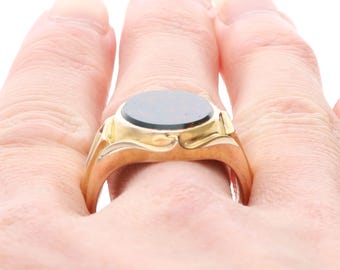送税込【CRAFTD London】VINTAGE STONE SIGNET RING (2色)国内発 CRAFTD London】Red Rectangle Stone シグネット リング 2色