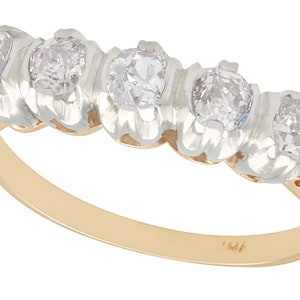 Antique 0.42 ct Diamond Five Stone Ring in and 15k Yellow Gold