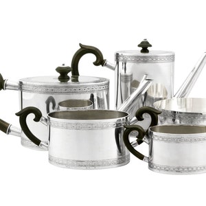 Serwis do herbaty i kawy Continental Silver Five Piece - Antyk Około 1900